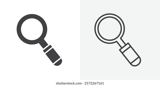 Search icons. flat and line style set
