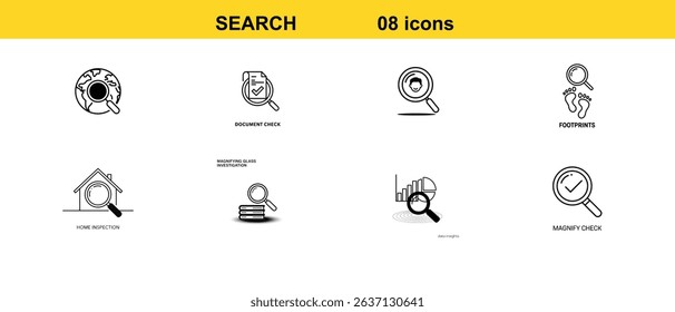 Search Icons: Magnifying Glass Collection