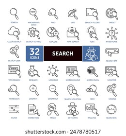 Search Icons Pack. To look somewhere carefully in order to find something