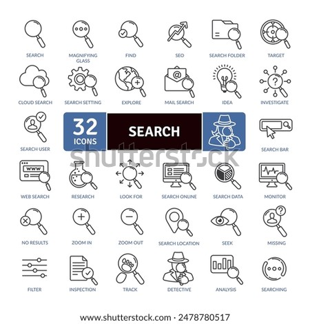 Search Icons Pack. To look somewhere carefully in order to find something