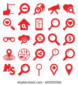 Search icons set. set of 25 search filled icons such as map location, location, magnifier, zoom out, lighthouse, binoculars, binoculars with dollar sign, marketing, telescope