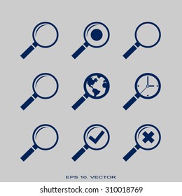 search icons set, 