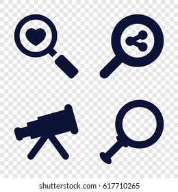 Search icons set. set of 4 search filled icons such as 