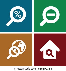 Search icons set. set of 4 search filled icons such as