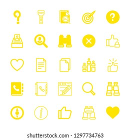 search icons set with ecommerce target, like and selection vector set