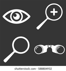 Search icons set isolated on  gray