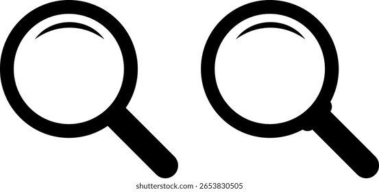 Search icons set. Loupe logo. Magnifying glass sign. Research tool concept. find information.