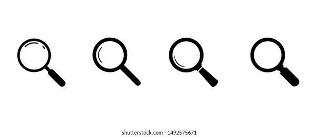 Search icons. Set of magnifying glass icons. Magnifier or loupe sign set. search icon Concept for finding people to work. 