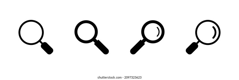 Search icons set. search magnifying glass sign and symbol