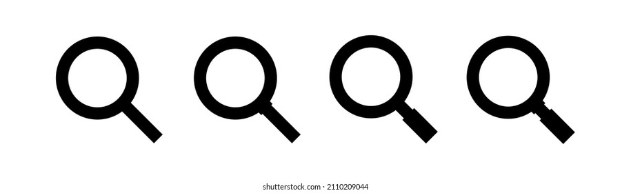 Search icons set. Magnifying glass icon for web or mobile ui.