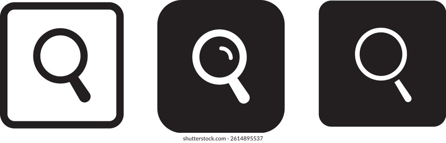 Search icons. Set of magnifying glass icons. search icon in a blue circle, Isolated on white background.
