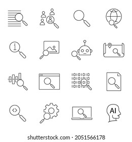 Search icons set. Search pack symbol vector elements for infographic web