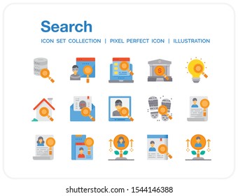Search Icons Set. UI Pixel Perfect Well-crafted Vector Thin Line Icons. The illustrations are a vector.