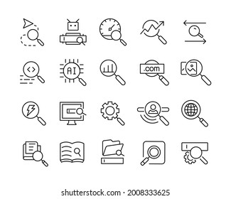 Search Icons - Vector Line Icons. Editable Stroke. Vector Graphic