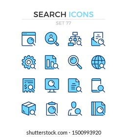 Search icons. Vector line icons set. Premium quality. Simple thin line design. Modern outline symbols collection, pictograms.