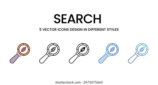 Search icons vector set stock illustration.