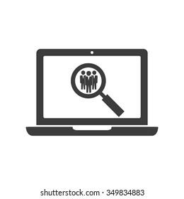 Search icon.Team work icon. Vector illustration. Flat design.