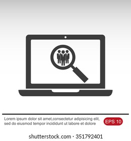 Search icon.Team work icon. Vector illustration. Flat design.