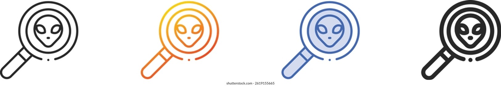 search icon.Thin Linear, Gradient, Blue Stroke and bold Style Design Isolated On White Background