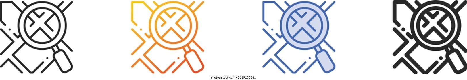 ícone de pesquisa.Linear fino, gradiente, traçado azul e design de estilo negrito isolados no plano de fundo branco