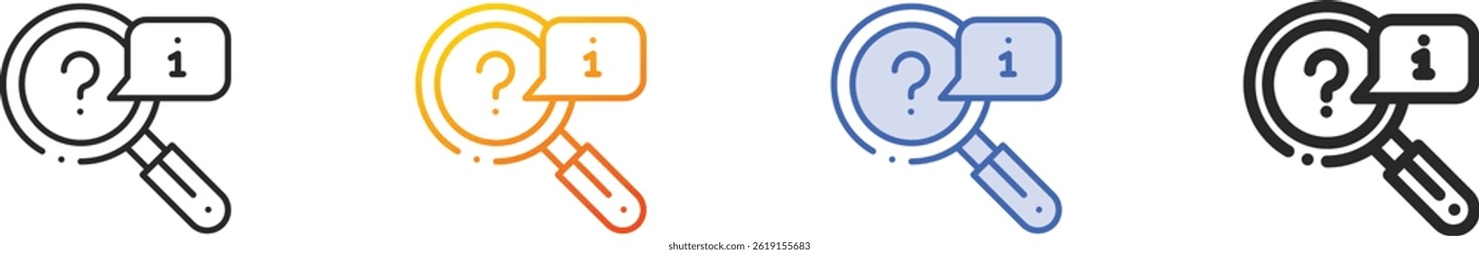 search icon.Thin Linear, Gradient, Blue Stroke and bold Style Design Isolated On White Background