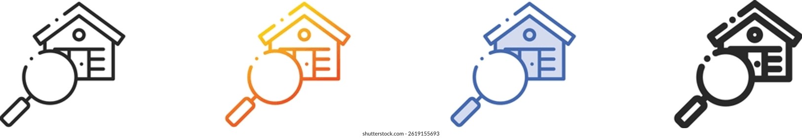 search icon.Thin Linear, Gradient, Blue Stroke and bold Style Design Isolated On White Background