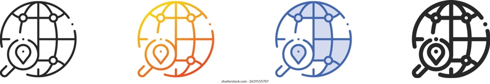 search icon.Thin Linear, Gradient, Blue Stroke and bold Style Design Isolated On White Background