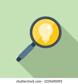 Search idea icon flat vector. Business solution. Think mind