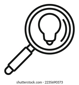 Search idea icon outline vector. Business solution. Think mind