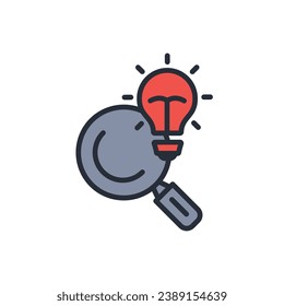 icono de la idea de búsqueda. vector.Curso editable.Signo de estilo lineal para uso de diseño web,logotipo.Ilustración de símbolo.