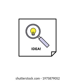 Search idea Illustration. modern simple vector icon, flat graphic symbol in trendy flat design style. wallpaper. lockscreen. pattern. frame, background, backdrop, sign, logo.