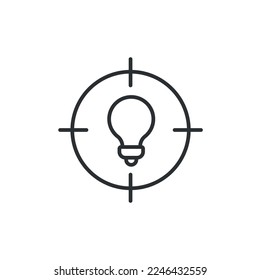 search for idea linear icon. Thin line customizable illustration. Contour symbol. Vector isolated outline drawing. Editable stroke
