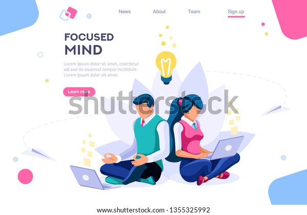Search Ideas Concentration Concept Meditation Health Stock Vector