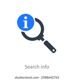Search Info and explore icon concept
