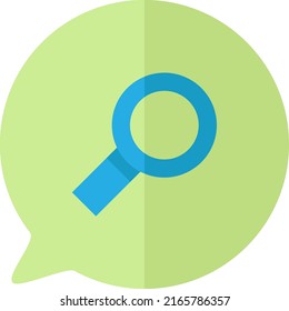Search info internet website button icon vector. Pushbutton in magnifying glass shape for searching and finding information on website. Optical magnifier tool flat cartoon illustration