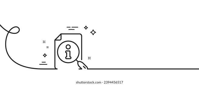 Info-Line-Symbol suchen. Kontinuierlich eine Linie mit curl. Benutzerhandbuch. Symbol des Informationsdokuments. Durchsuchen Sie ein Rahmenband. Loop-Kurve Muster. Vektorgrafik