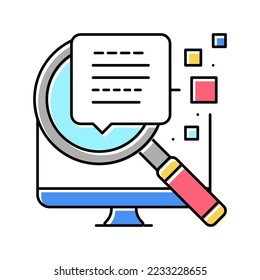 vector de icono de color de información de búsqueda. signo de información de búsqueda. ilustración de símbolo aislado