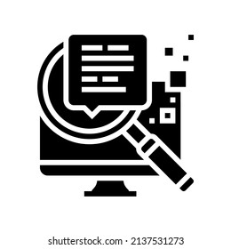 search information glyph icon vector. search information sign. isolated contour symbol black illustration