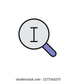 Search for information icon. High quality coloured vector illustration.