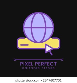 Suchen Sie nach Informationen über Internet Pixel perfekt RGB Farbsymbol für dunkles Thema. Online-Daten. Kundenanfragen. Einfache, ausgefüllte Linienzeichnung auf Nachtmodus-Hintergrund. Bearbeitbarer Strich. Poppins Schriftart verwendet