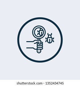 Search insect icon. Simple illustration of search insect icon for web.