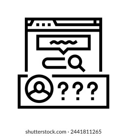 búsqueda intención seo línea icono vector. búsqueda intención seo signo. aislado contorno símbolo negro ilustración