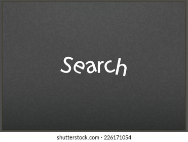 Search interface drawn with chalk on blackboard 