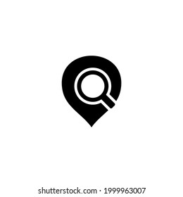 Search internet web with magnifying glass locator vector logo icon