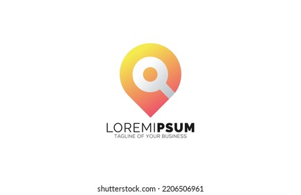 Search internet web with magnifying glass locator vector logo icon
