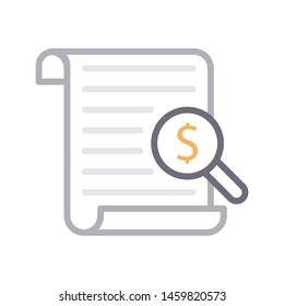 search invoice colour line vector icon