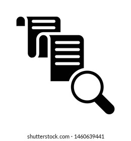 search invoice glyph flat vector icon