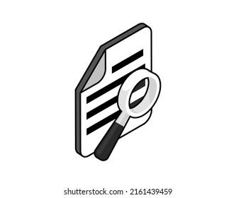 Icono de diseño isométrico de búsqueda. Ilustración web de vectores. 3.ª colorida concepción