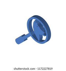 Search isometric left top view 3D icon