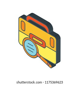 Search isometric left top view 3D icon